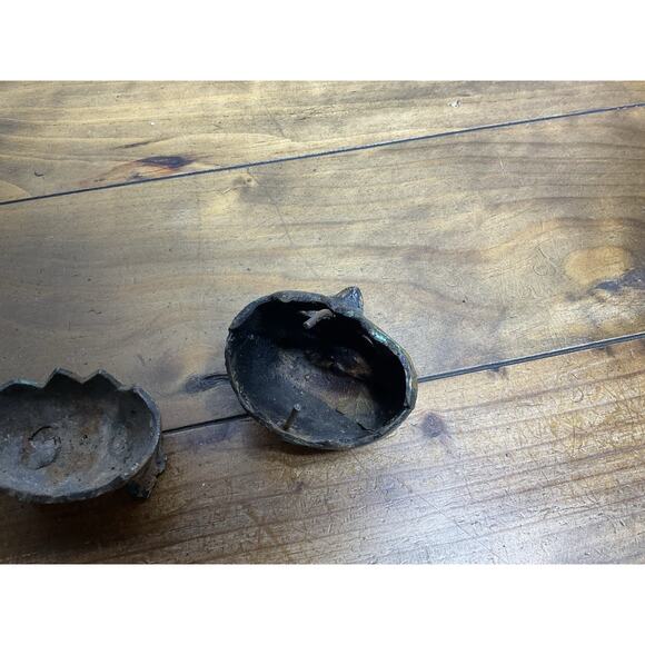 Set Of 2 Vintage Japanese Brass Owl Mid-Century Era Cast Iron - Picture 10 of 12